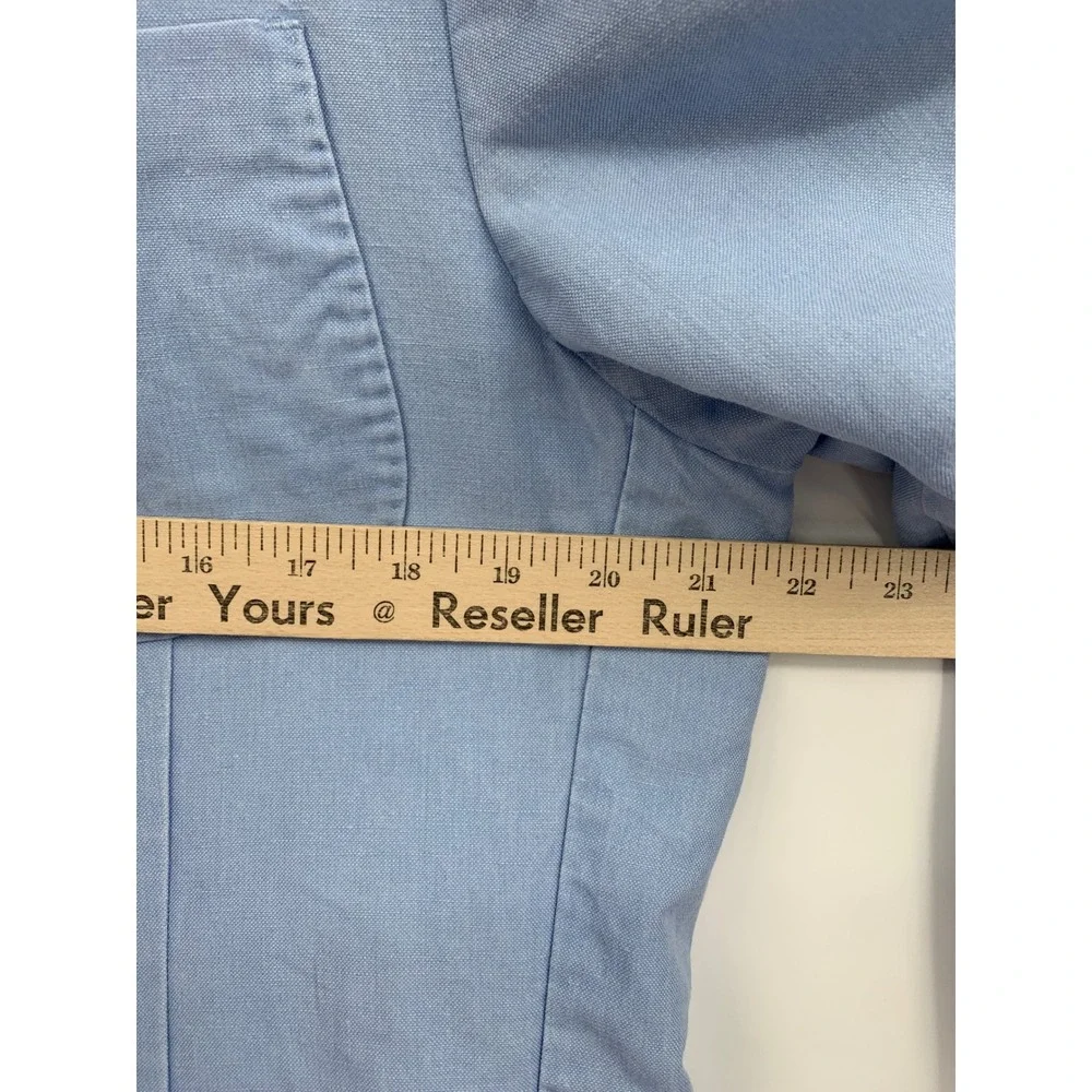 Peter Millar Blazer Mens Medium Blue Linen Cotton Unstructured Sport Coat Summer